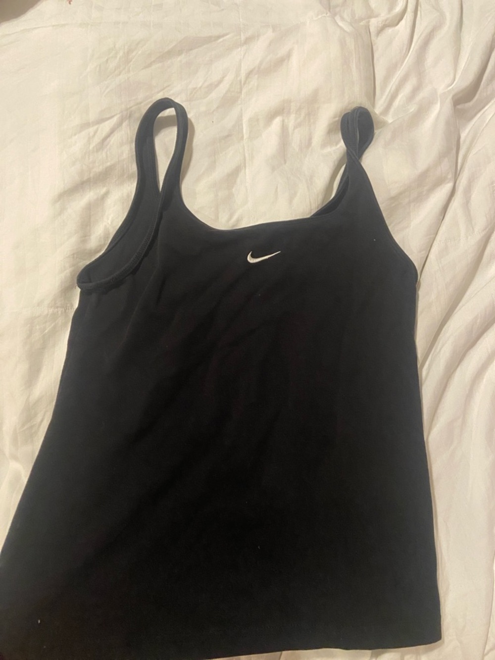 Nike Black Women's Tank Top with White Swoosh Logo